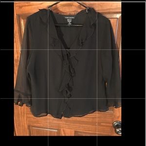 Black Ruffled blouse